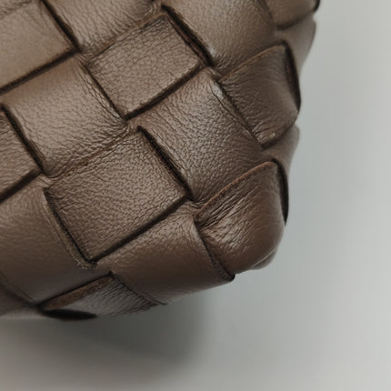 Bottega Veneta Small Andiamo Milk Chocolate Brown Intrecciato Handbag