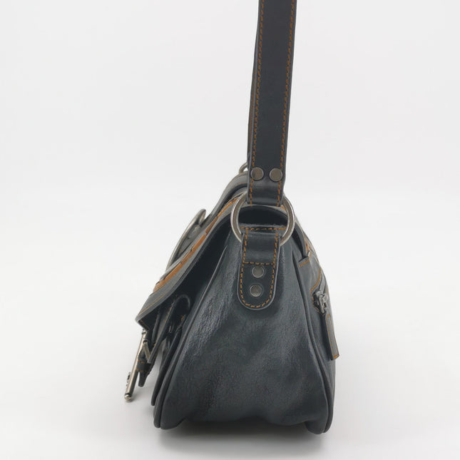 Dior Vintage Gaucho Mini Black Leather Crossbody Bag
