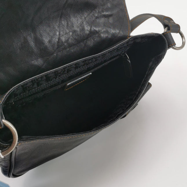 Dior Vintage Gaucho Mini Black Leather Crossbody Bag