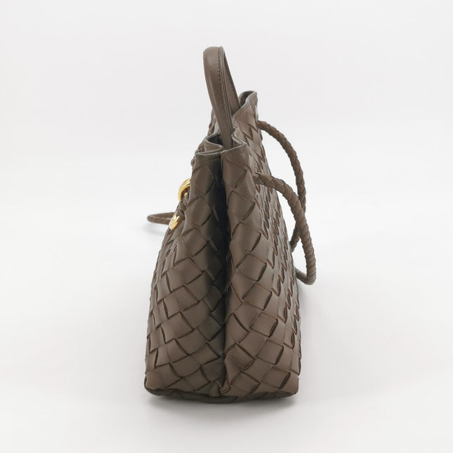 Bottega Veneta Small Andiamo Milk Chocolate Brown Intrecciato Handbag