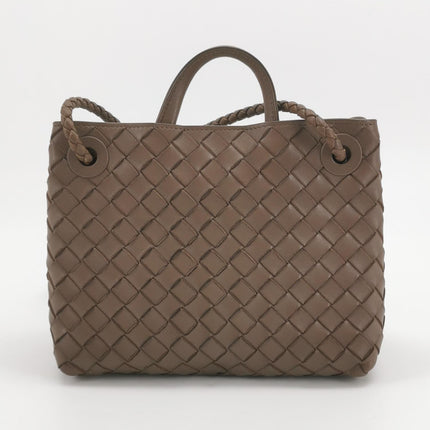 Bottega Veneta Small Andiamo Milk Chocolate Brown Intrecciato Handbag