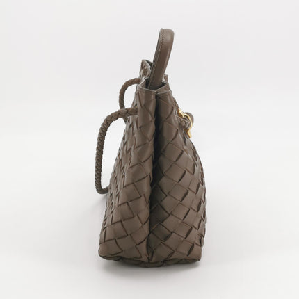 Bottega Veneta Small Andiamo Milk Chocolate Brown Intrecciato Handbag