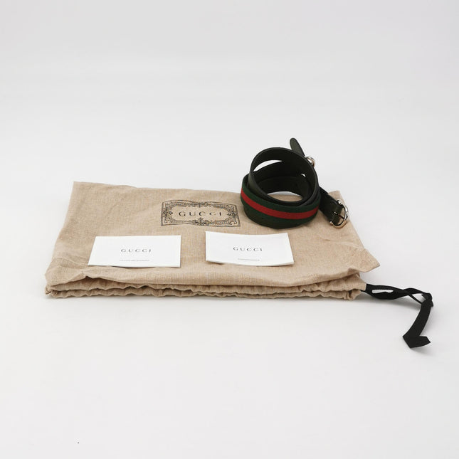 Gucci Jackie 1961 Dark Green Grained Leather Bag Small with Adjustable Strap
