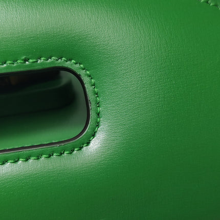 Sac à poignée supérieure Gucci Bamboo 1947 petit en cuir Box vert avec sangle en toile
