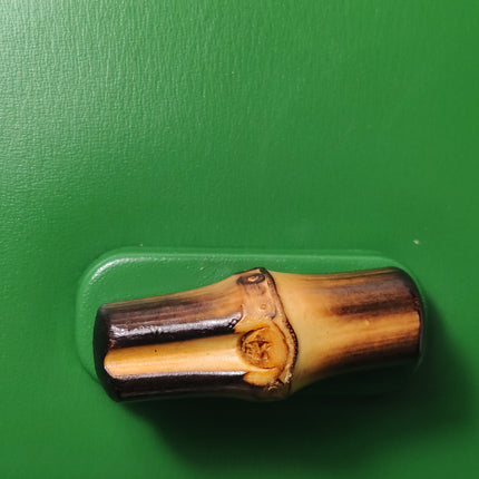 Sac à poignée supérieure Gucci Bamboo 1947 petit en cuir Box vert avec sangle en toile