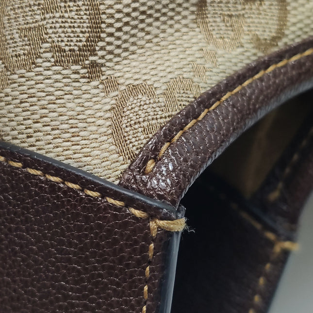Sac porté épaule large Gucci Jackie 1961 camel avec bandoulière