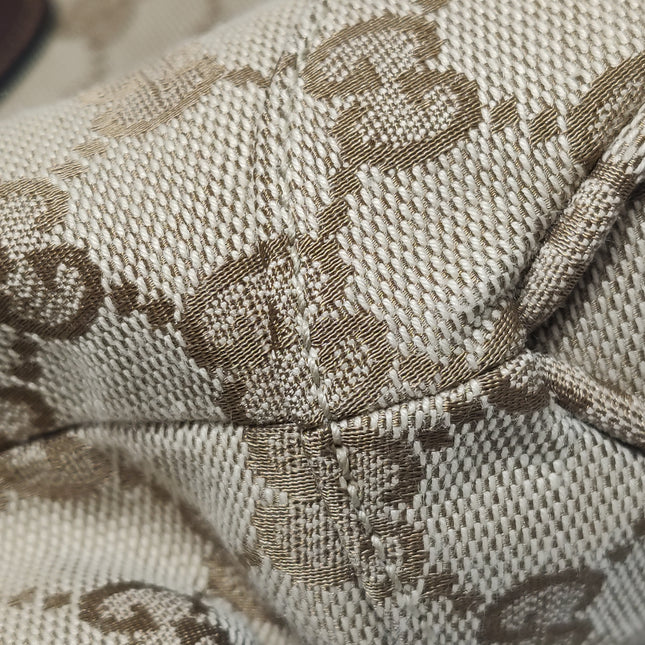 Sac porté épaule large Gucci Jackie 1961 camel avec bandoulière