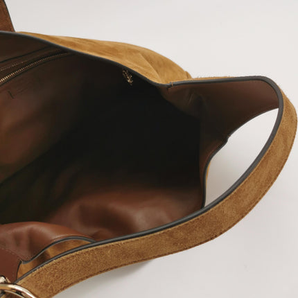 Gucci Jackie 1961 Large Chocolate Brown Suede Leather With Long Strap