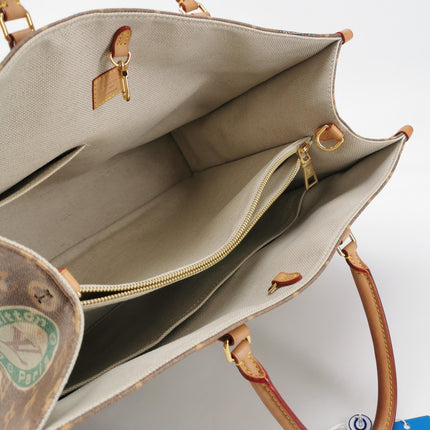 Louis Vuitton Voyage OnTheGo Large Brown Monogram Crossbody Tote Flight Mode