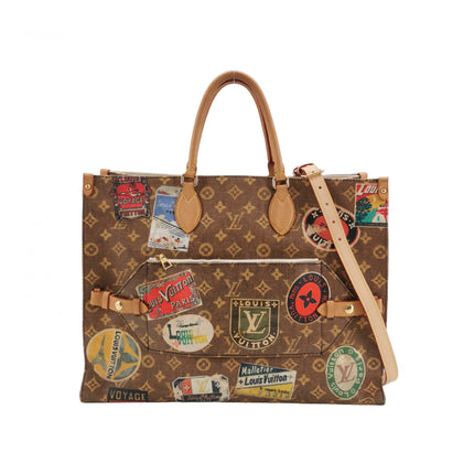 Louis Vuitton Voyage OnTheGo Large Brown Monogram Crossbody Tote Flight Mode