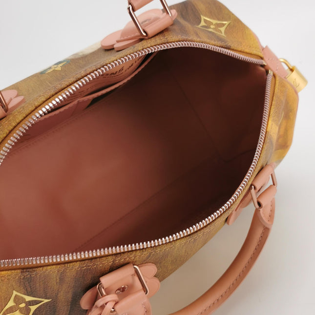 Louis Vuitton x Jeff Koons Speedy 30 Fragonard Girl with the Dog Top Handle Bag