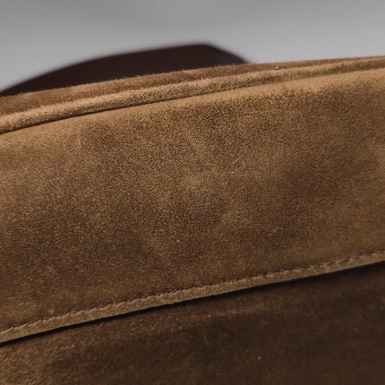 Gucci Jackie 1961 Large Chocolate Brown Suede Leather With Long Strap