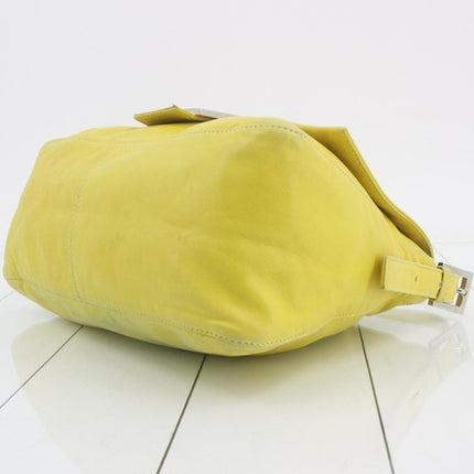 Fendi Mamma Baguette Yellow Lambskin Leather Silver Hardware