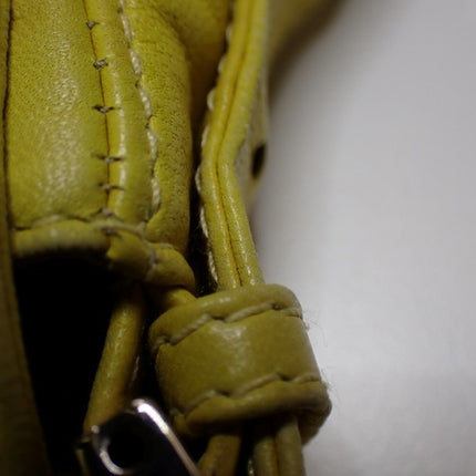 Fendi Mamma Baguette Yellow Lambskin Leather Silver Hardware
