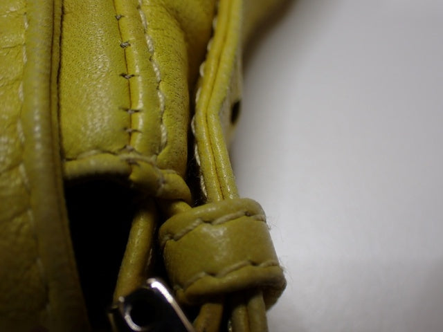 Fendi Mamma Baguette Yellow Lambskin Leather Silver Hardware