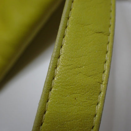 Fendi Mamma Baguette Yellow Lambskin Leather Silver Hardware