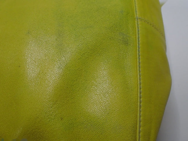 Fendi Mamma Baguette Yellow Lambskin Leather Silver Hardware