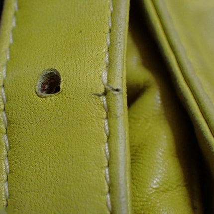 Fendi Mamma Baguette Yellow Lambskin Leather Silver Hardware