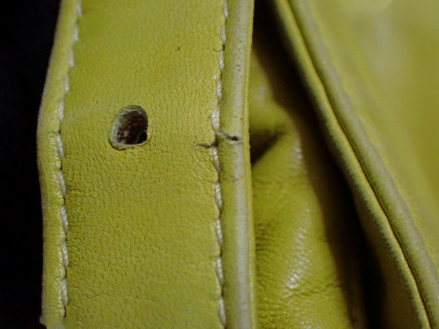 Fendi Mamma Baguette Yellow Lambskin Leather Silver Hardware