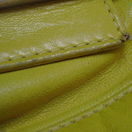 Fendi Mamma Baguette Yellow Lambskin Leather Silver Hardware