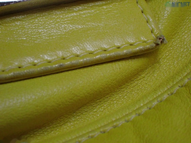 Fendi Mamma Baguette Yellow Lambskin Leather Silver Hardware