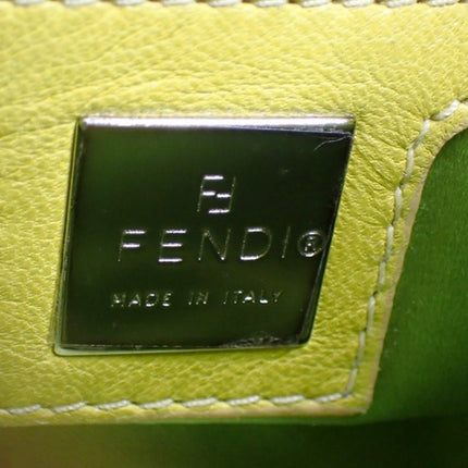 Fendi Mamma Baguette Yellow Lambskin Leather Silver Hardware