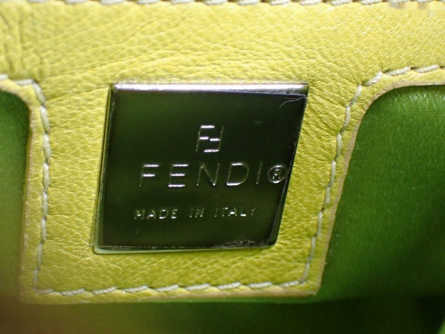 Fendi Mamma Baguette Yellow Lambskin Leather Silver Hardware
