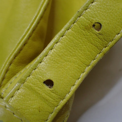 Fendi Mamma Baguette Yellow Lambskin Leather Silver Hardware