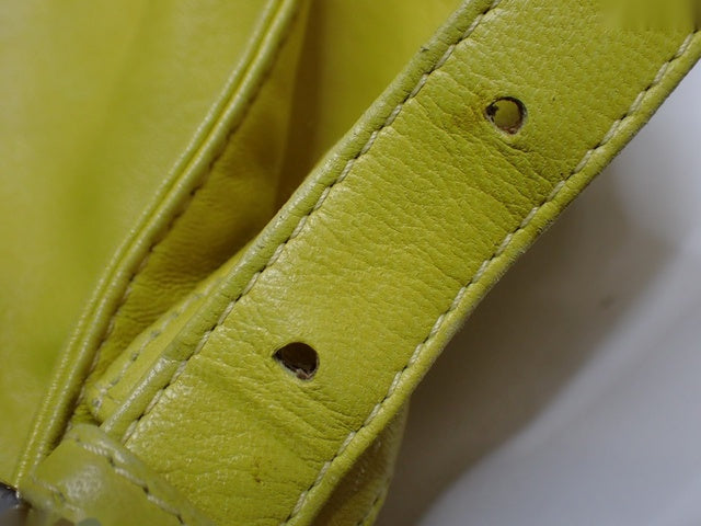 Fendi Mamma Baguette Yellow Lambskin Leather Silver Hardware