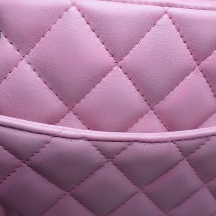 Chanel Cambon Medium Shoulder Bag Pink Calfskin Leather CC Logo
