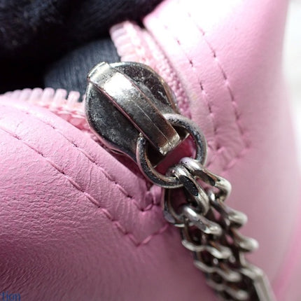 Chanel Cambon Medium Shoulder Bag Pink Calfskin Leather CC Logo