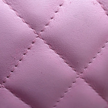 Chanel Cambon Medium Shoulder Bag Pink Calfskin Leather CC Logo