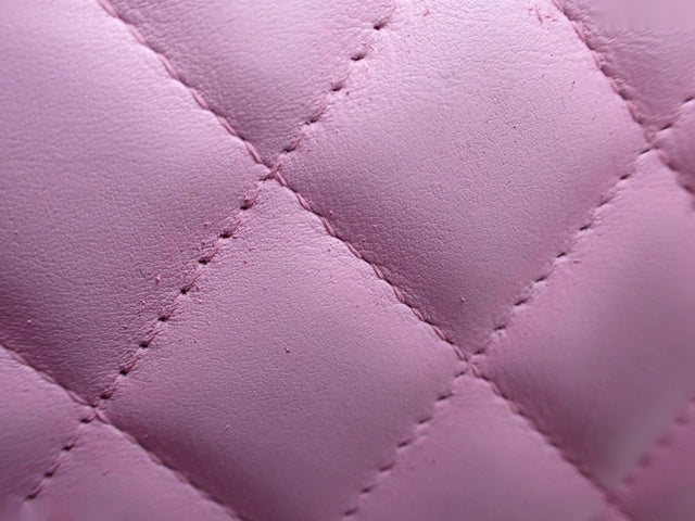 Chanel Cambon Medium Shoulder Bag Pink Calfskin Leather CC Logo