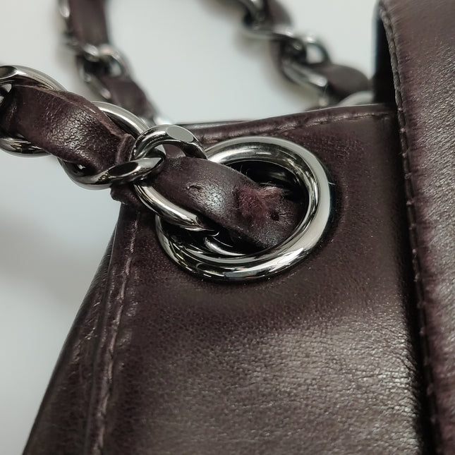 Chanel Vertical Quilted Small Accordion Flap Bag Dark Brown