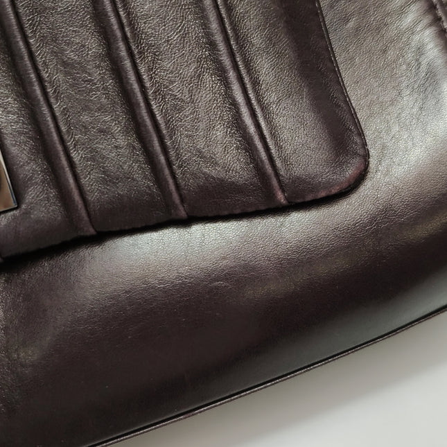 Chanel Vertical Quilted Small Accordion Flap Bag Dark Brown