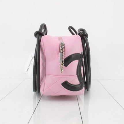 Chanel Cambon Medium Shoulder Bag Pink Calfskin Leather CC Logo