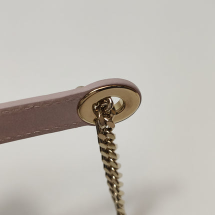 Lady Dior Mini 2019 Cuir d'agneau rose nacré avec chaîne dorée