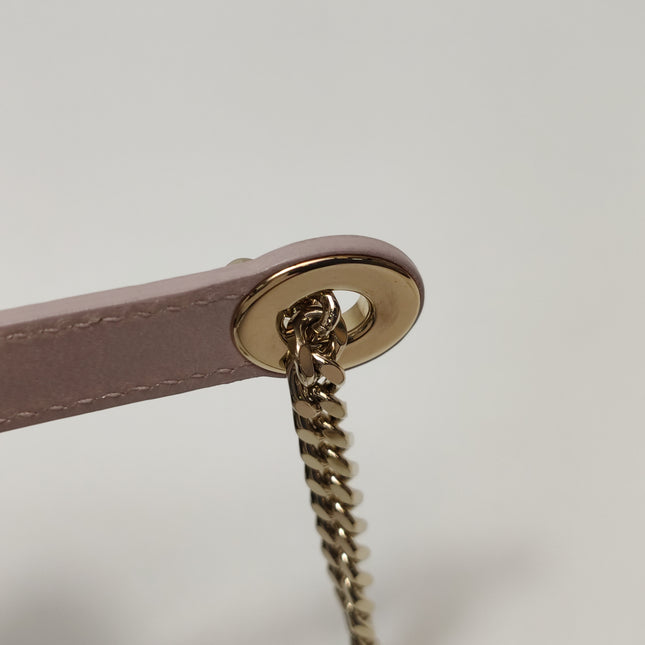 Lady Dior Mini 2016 Pearlescent Pink Lambskin Leather Gold Chain Strap