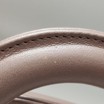 Lady Dior Mini 2019 Cuir d'agneau rose nacré avec chaîne dorée