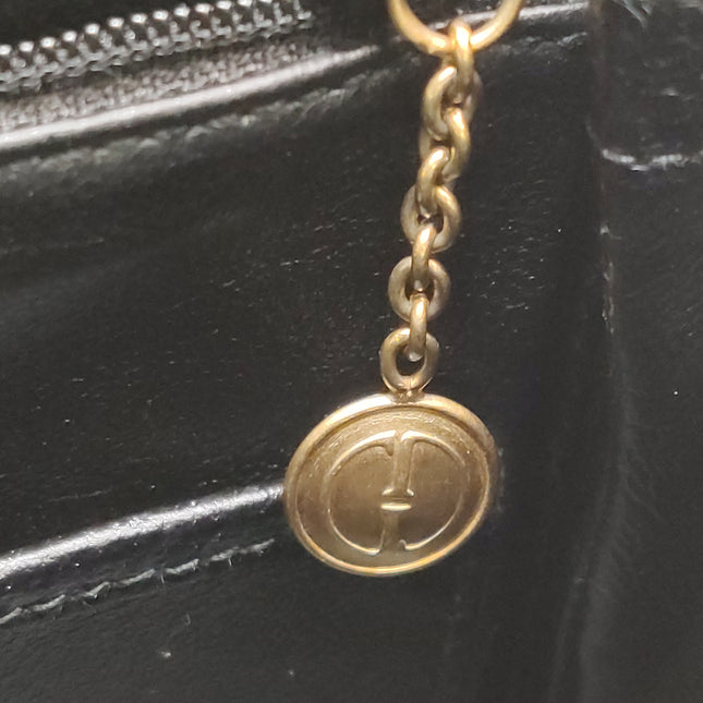 Gucci Bamboo 1947 Small Black Grained Leather Top Handle Bag