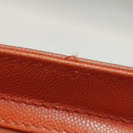 Chanel Vintage Small Matelasse Orange Caviar Leather Top Handle Bag