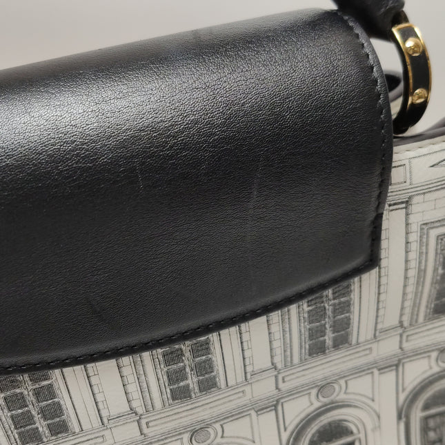 Louis Vuitton x Fornasetti Architectural Calfskin Capucines BB Black and White