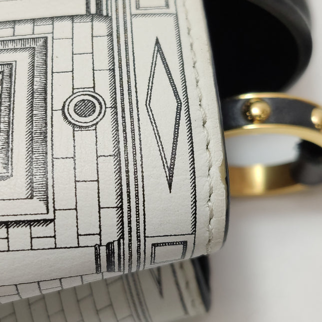 Louis Vuitton x Fornasetti Architectural Calfskin Capucines BB Black and White