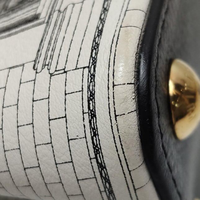 Louis Vuitton x Fornasetti Architectural Calfskin Capucines BB Black and White