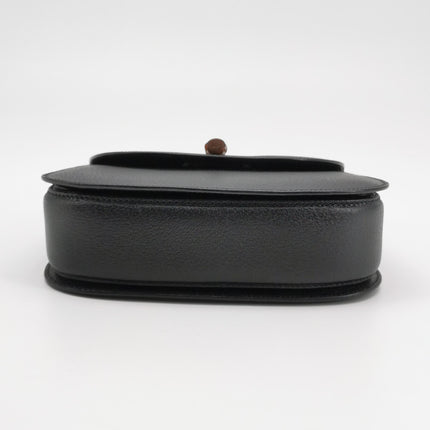 Gucci Bamboo 1947 Small Black Grained Leather Top Handle Bag
