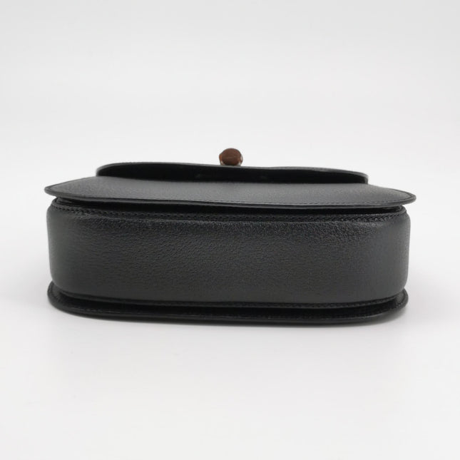 Gucci Bamboo 1947 Small Black Grained Leather Top Handle Bag
