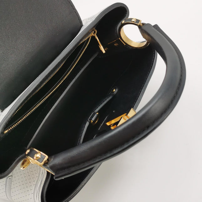 Louis Vuitton x Fornasetti Architectural Calfskin Capucines BB Black and White