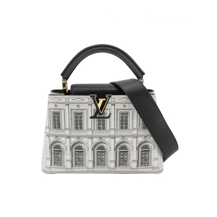 Louis Vuitton x Fornasetti Architectural Calfskin Capucines BB Black and White-Luxbags