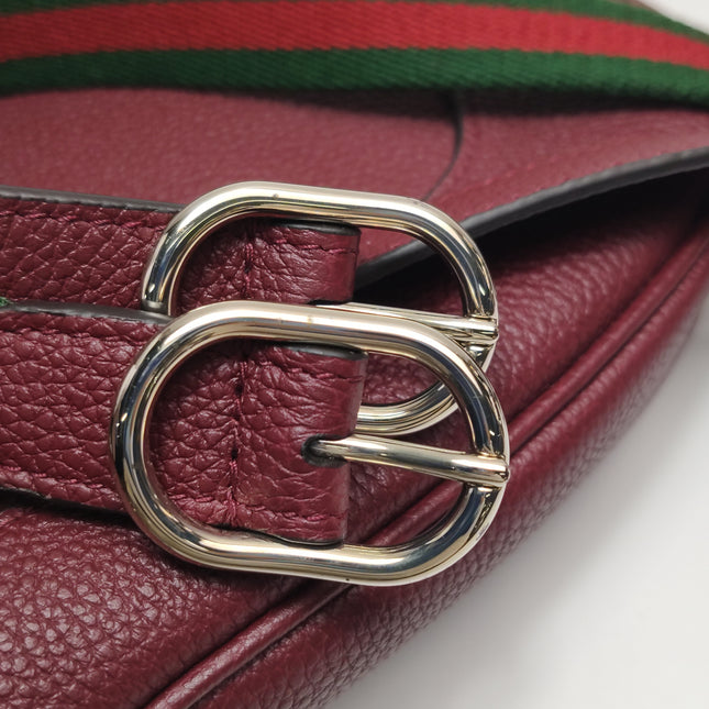 Gucci Jackie 1961 Small Burgundy Grained Leather Shoulder Bag