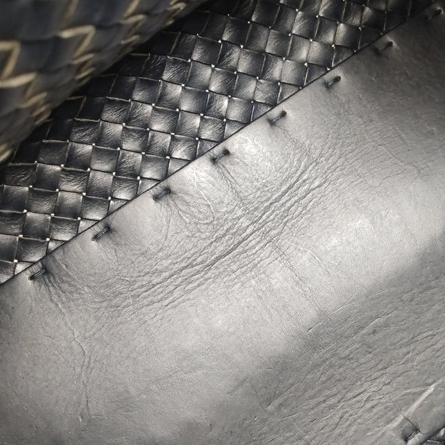 Bottega Veneta Cabat Large Intreccio Leather Tote Bag Black 40cm